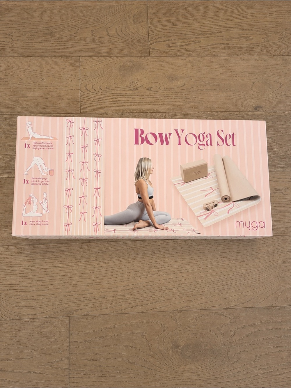 Bow Yoga Set in Pink